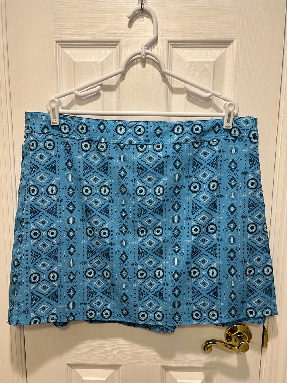 Ripskirt Wrap Skirt Length 2, Blue Geometric print, size XXL